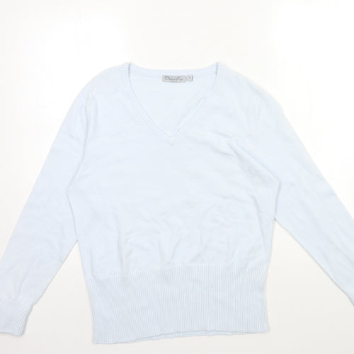 Daily Women Womens Blue  Knit Pullover Jumper Size M