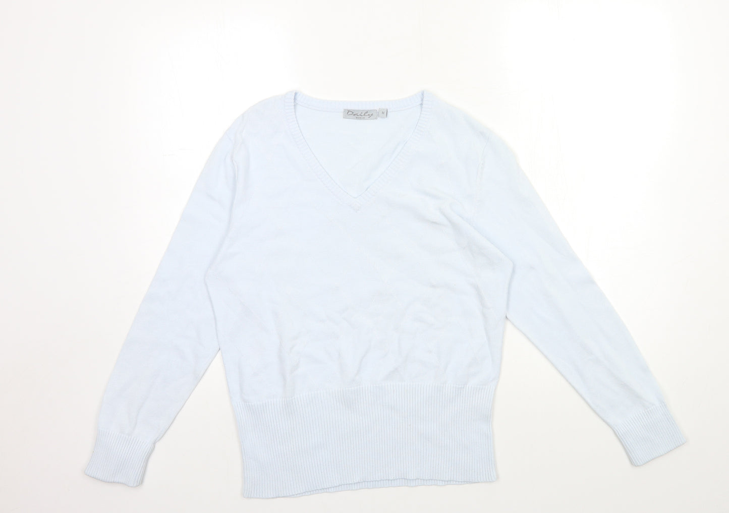 Daily Women Womens Blue  Knit Pullover Jumper Size M