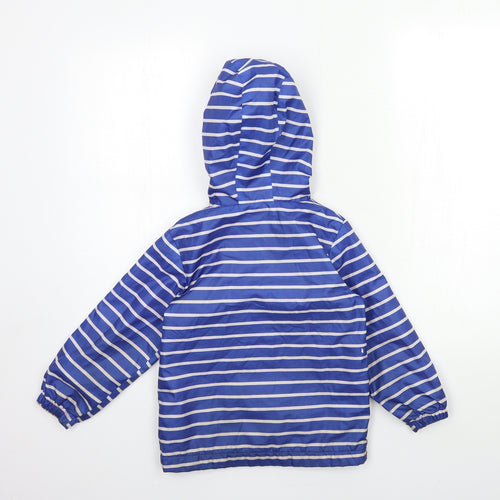 George Boys Blue Striped  Rain Coat Jacket Size 3-4 Years