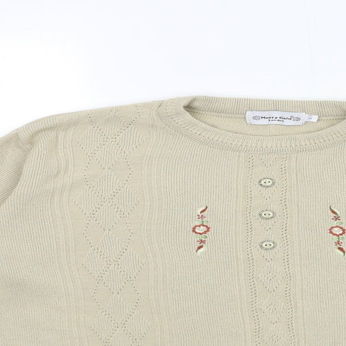 Merry gold Womens Beige  Knit Pullover Jumper Size L