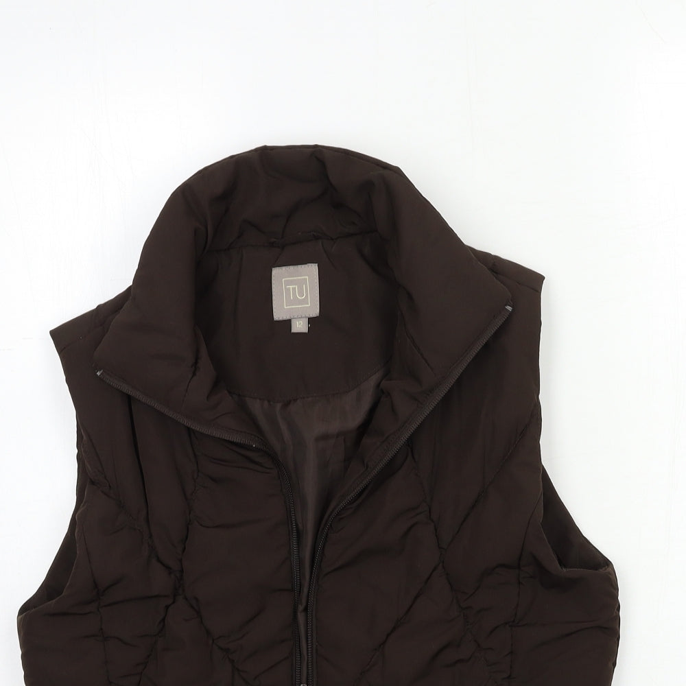 TU Womens Brown   Gilet Jacket Size 12