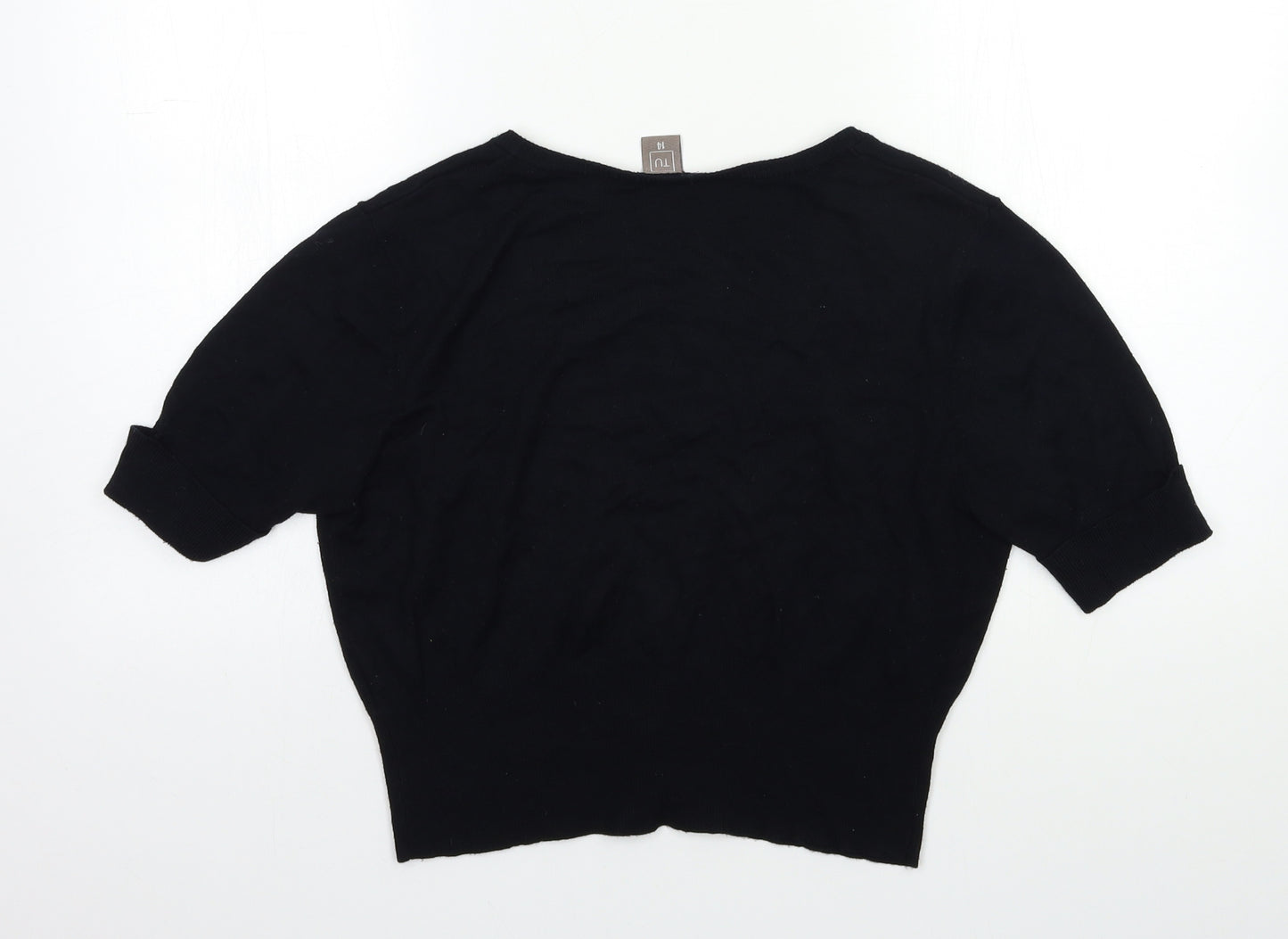 TU Womens Black  Knit Cardigan Jumper Size 14