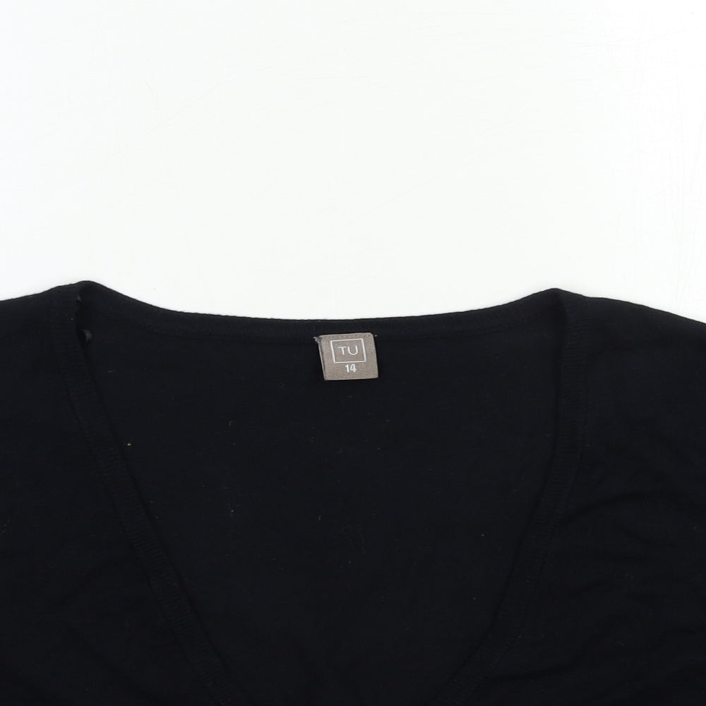 TU Womens Black  Knit Cardigan Jumper Size 14