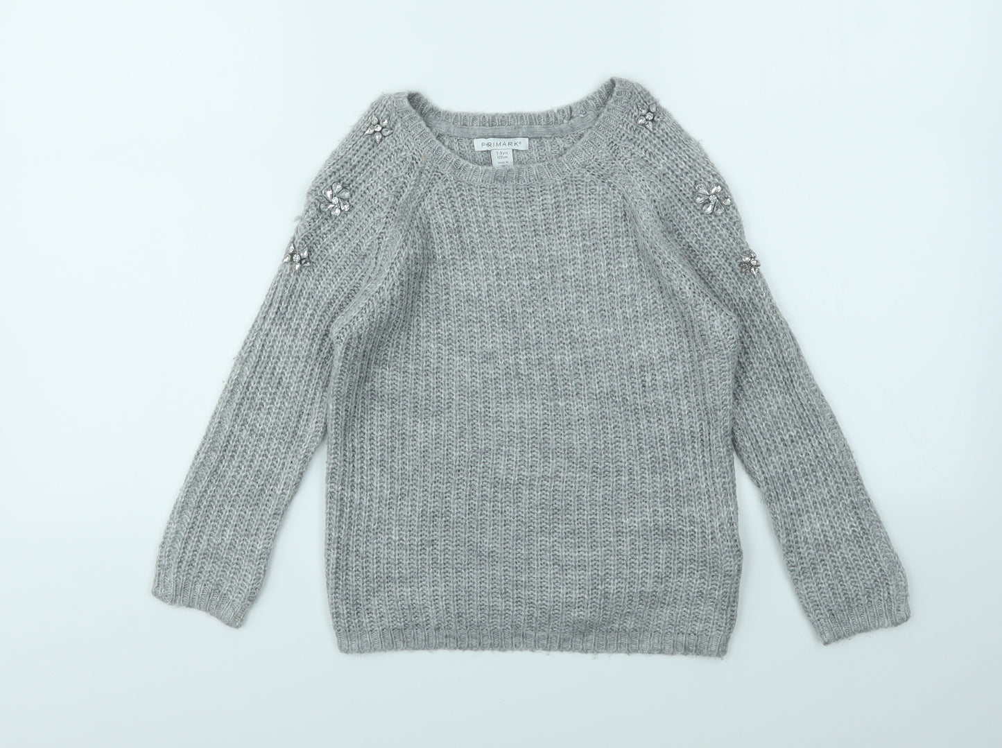 Primark Boys Grey   Pullover Jumper Size 7-8 Years