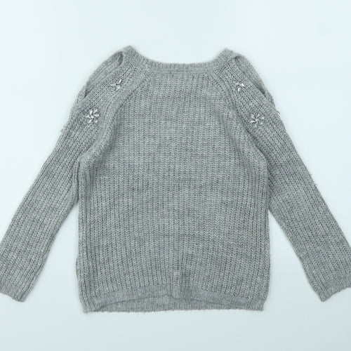 Primark Boys Grey   Pullover Jumper Size 7-8 Years
