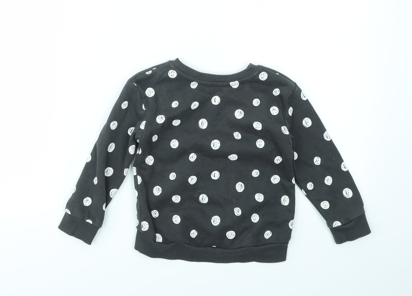 Nutmeg Girls Grey Polka Dot  Pullover Jumper Size 2-3 Years