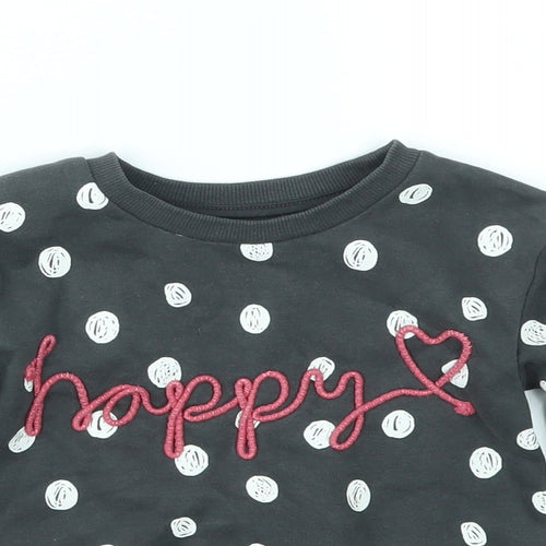 Nutmeg Girls Grey Polka Dot  Pullover Jumper Size 2-3 Years