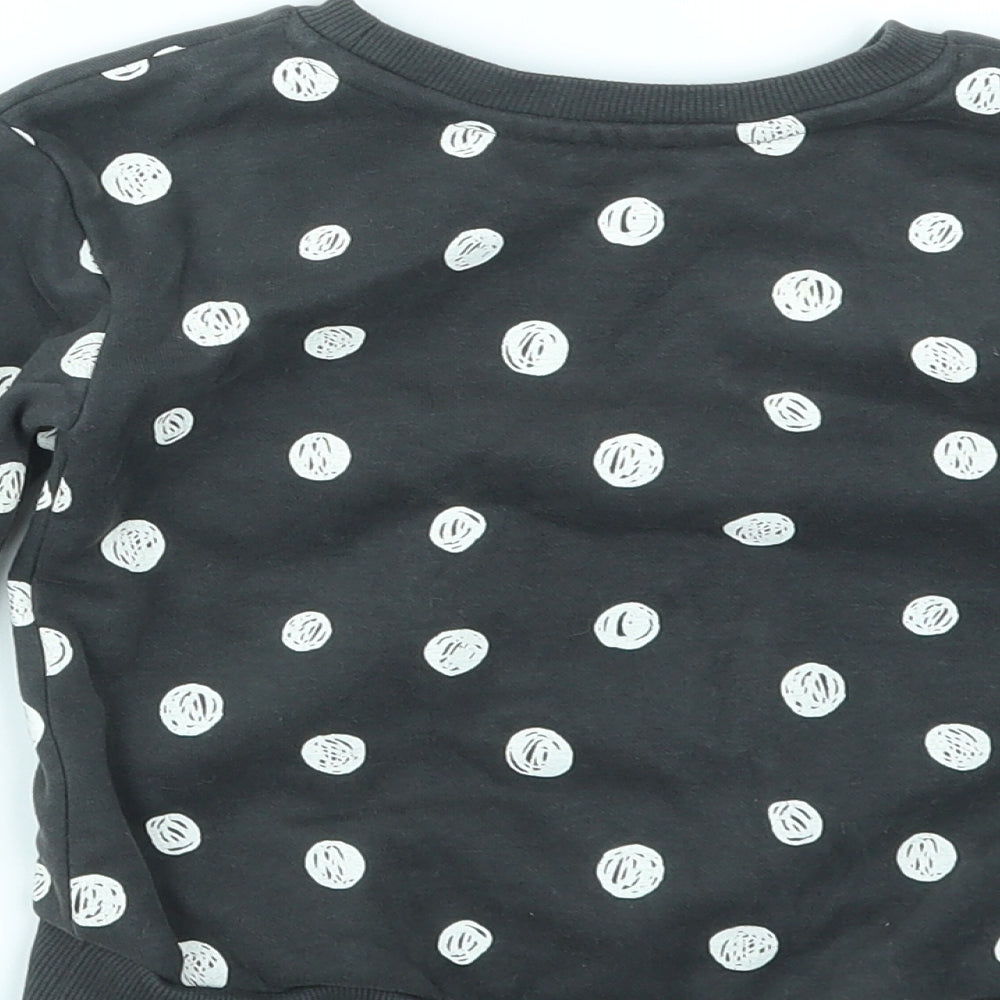 Nutmeg Girls Grey Polka Dot  Pullover Jumper Size 2-3 Years