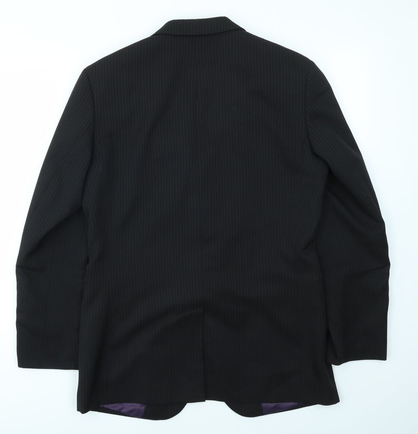 T&W Mens Black Striped  Jacket Blazer Size 38