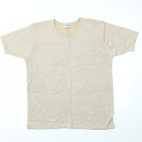 HONEY Womens Gold   Basic T-Shirt Size L