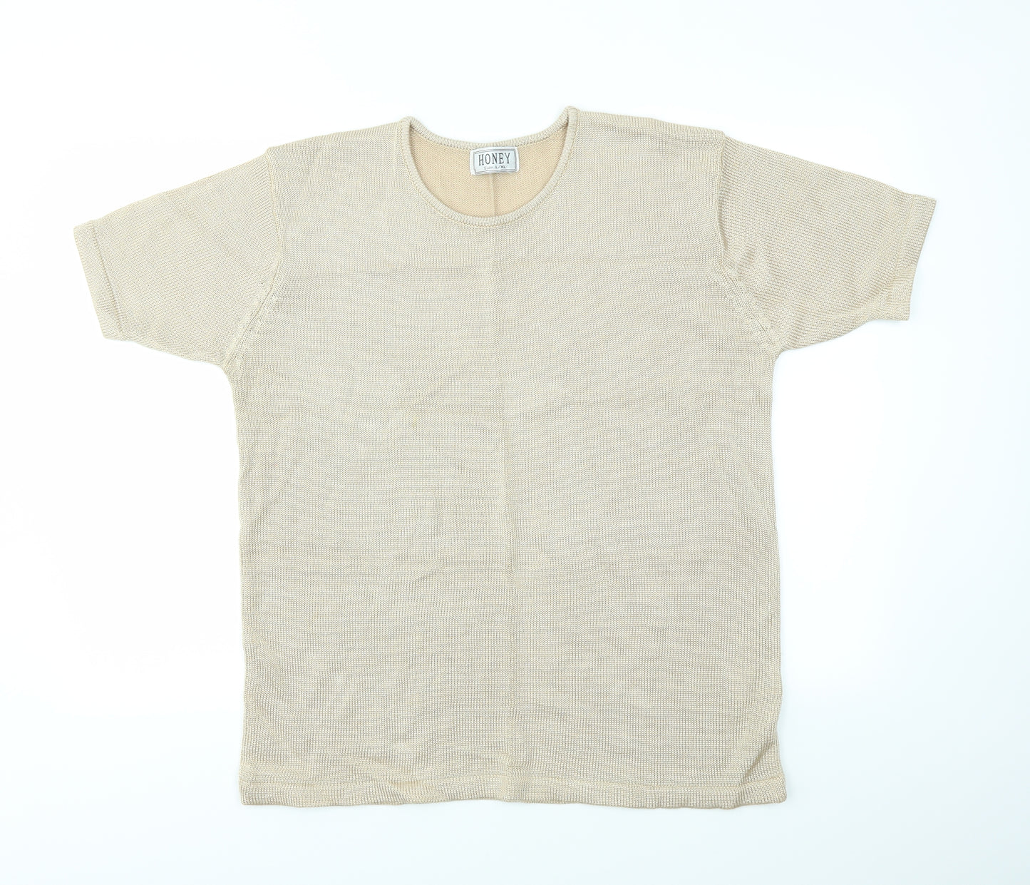 HONEY Womens Gold   Basic T-Shirt Size L
