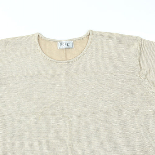 HONEY Womens Gold   Basic T-Shirt Size L