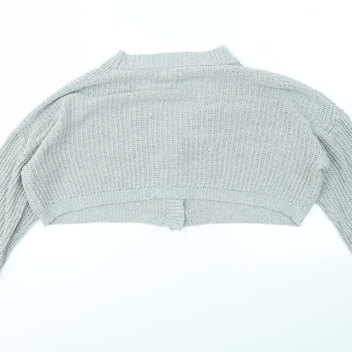 PRETTYLITTLETHING Womens Grey   Cardigan Jumper Size S