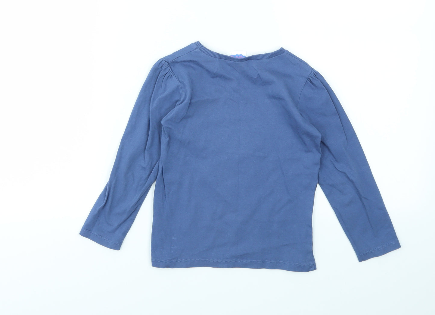 George Girls Blue Animal Print  Basic T-Shirt Size 3-4 Years