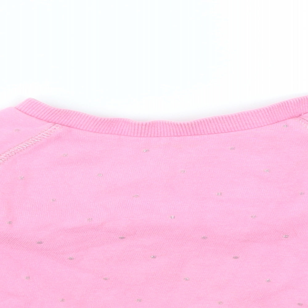 M Girls Pink Polka Dot  Pullover Jumper Size 9-12 Months