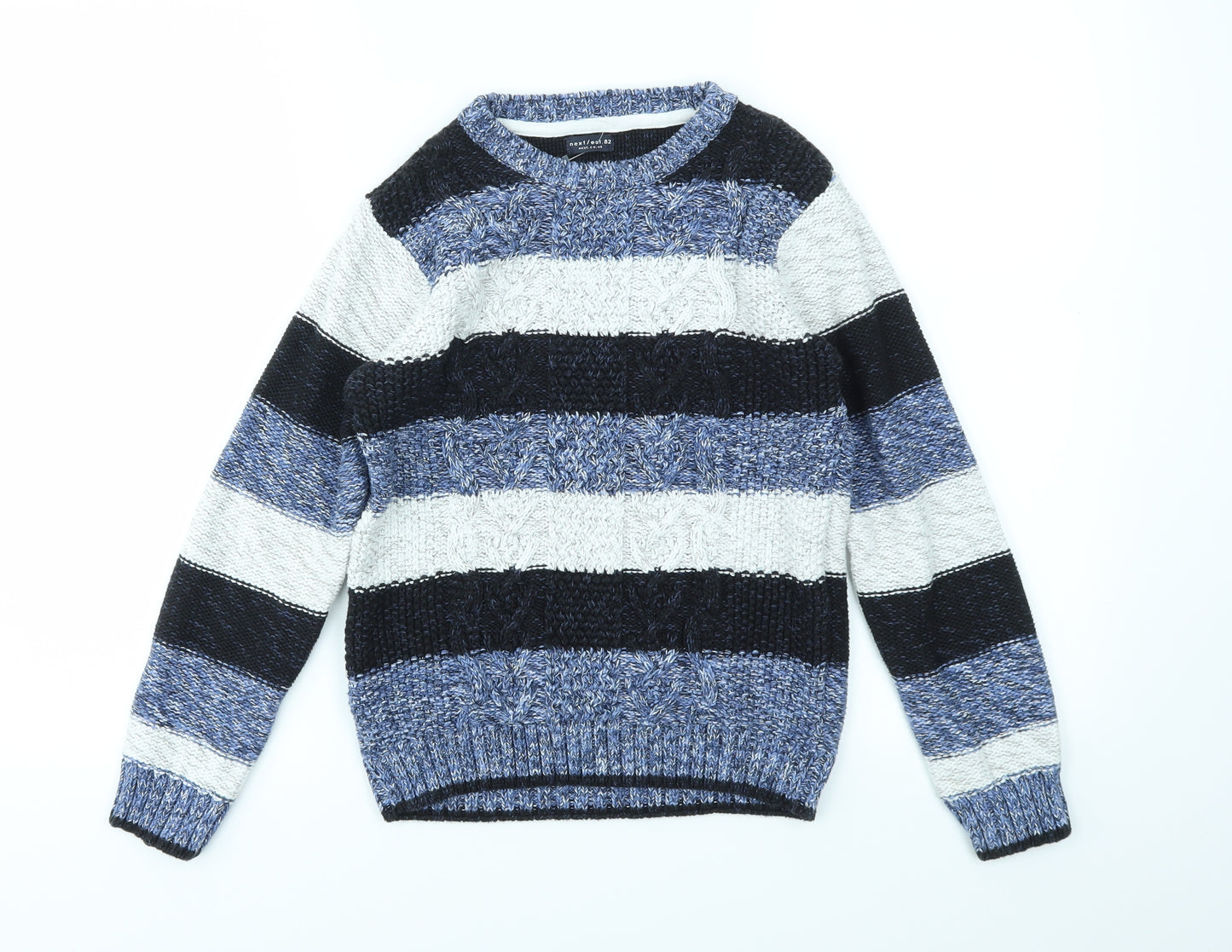 NEXT Boys Blue Striped  Pullover Jumper Size 9 Years