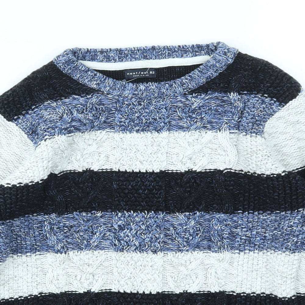 NEXT Boys Blue Striped  Pullover Jumper Size 9 Years