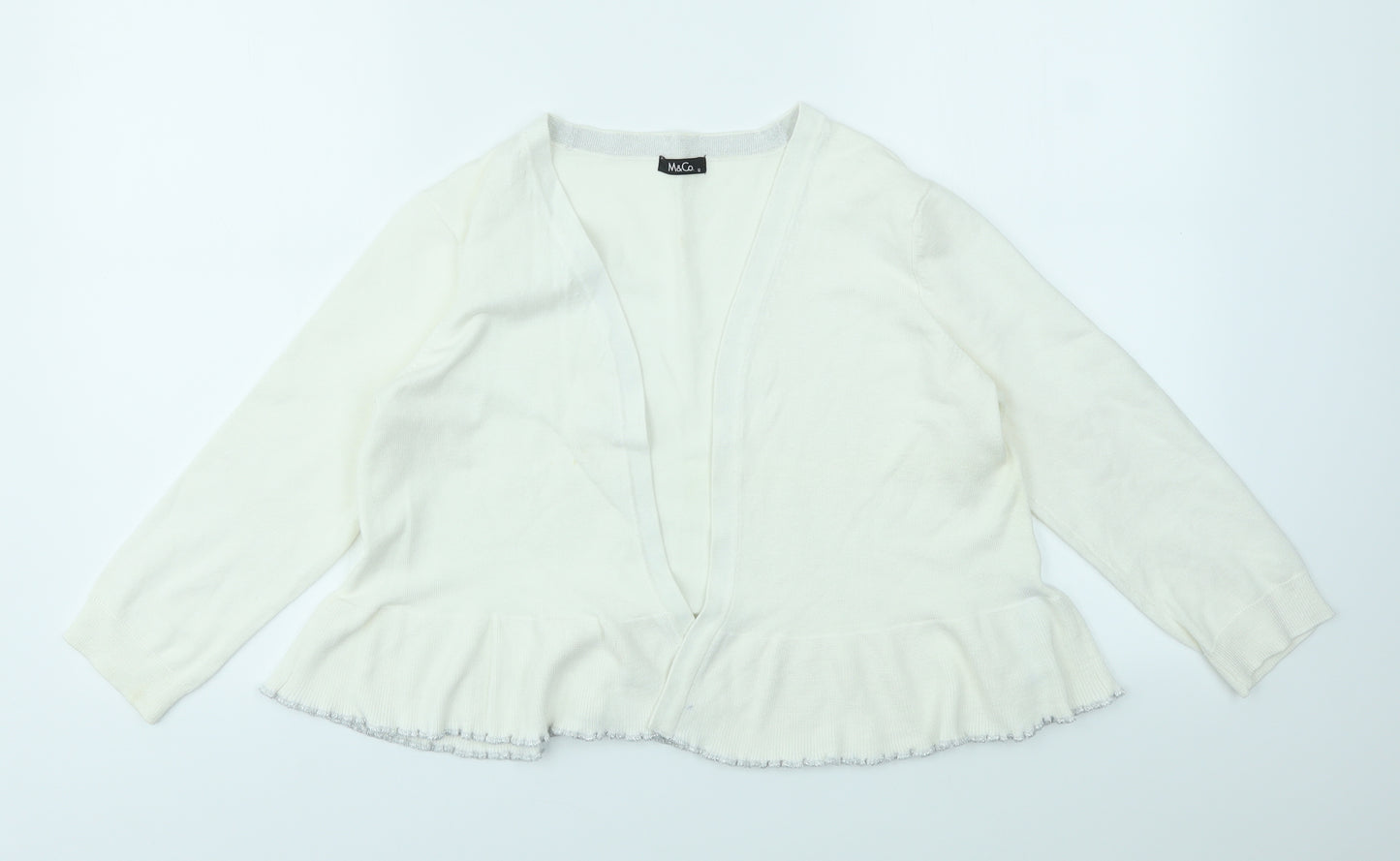 M&Co Womens Ivory   Cardigan Jumper Size 12