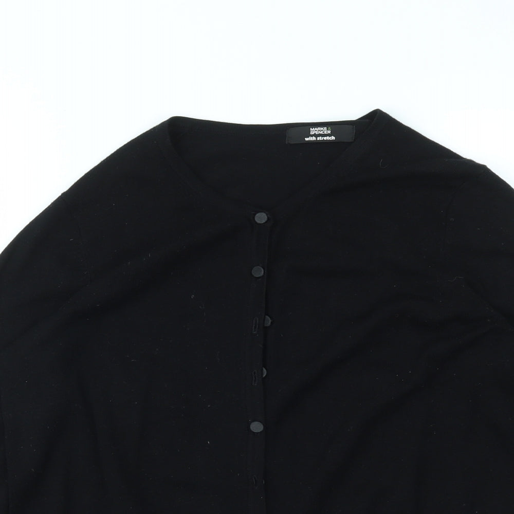 M&S Womens Black   Cardigan Jumper Size 12