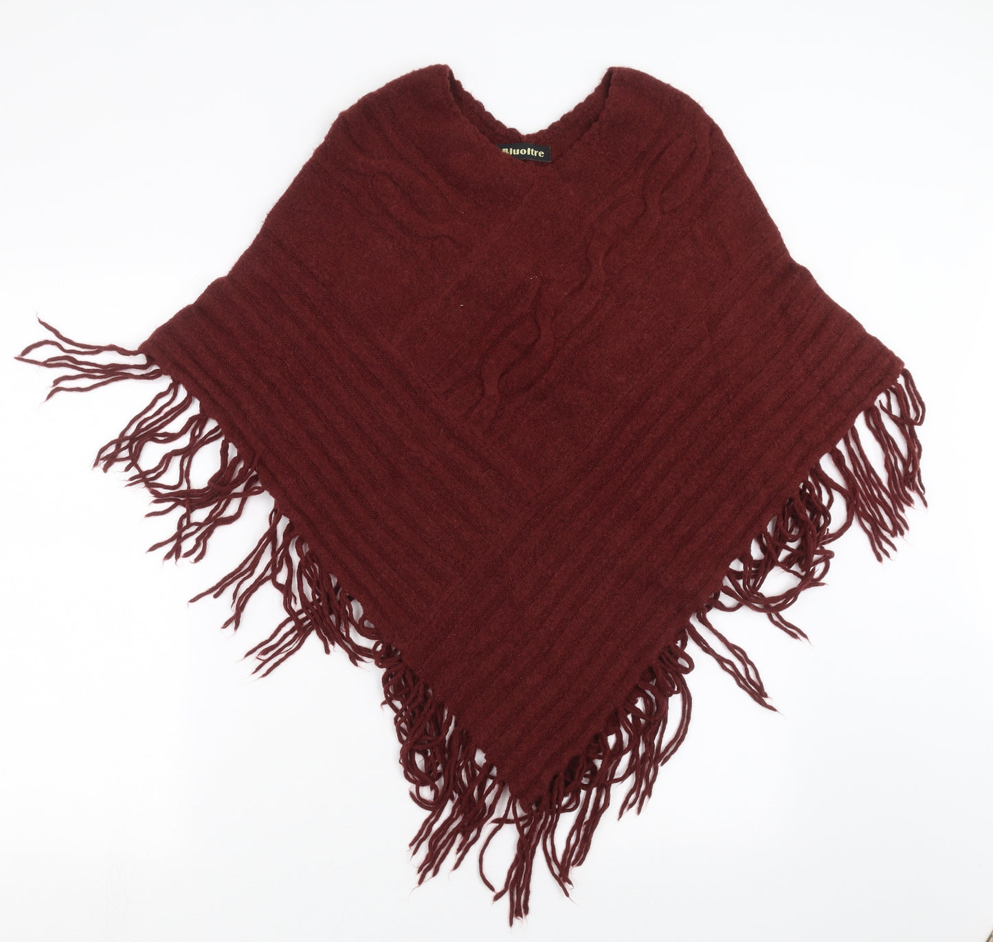 Bluoltre Womens Red  Knit Cape Jumper One Size