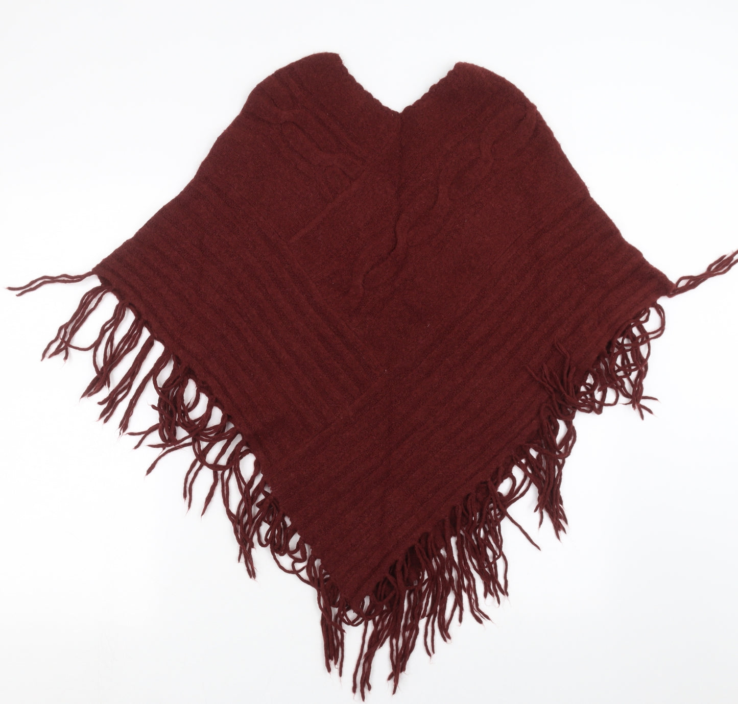 Bluoltre Womens Red  Knit Cape Jumper One Size