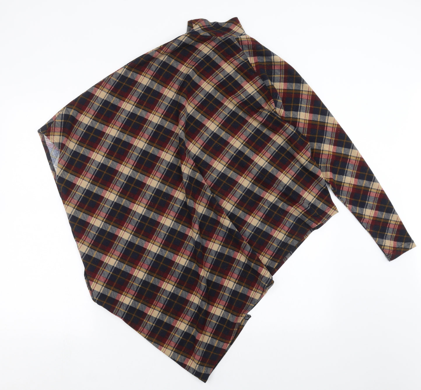 AX Paris Womens Multicoloured Plaid  Pullover Jumper Size 10  - Asymmetric Hem, one sleeve