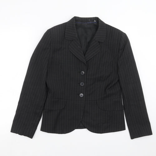Wardrobes Womens Grey Striped  Jacket Suit Jacket Size 8