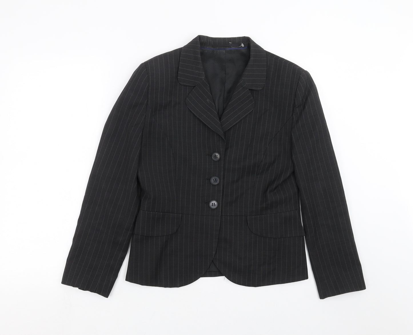 Wardrobes Womens Grey Striped  Jacket Suit Jacket Size 8