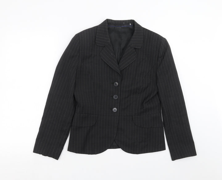 Wardrobes Womens Grey Striped  Jacket Suit Jacket Size 8