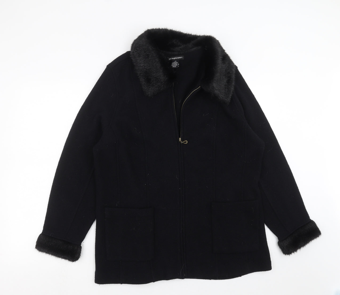 Paraphrase Womens Black  Knit Cardigan Jumper Size XL