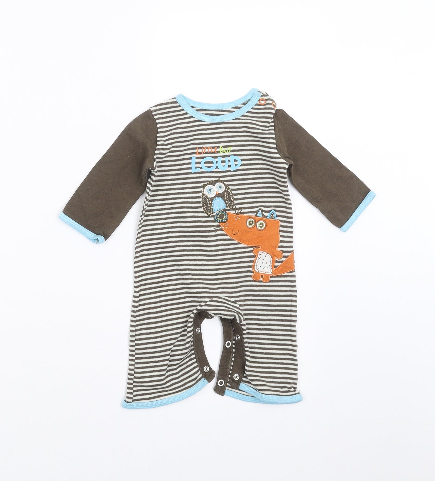 George Baby Green Striped  Babygrow One-Piece Size 0-3 Months  - little But loud
