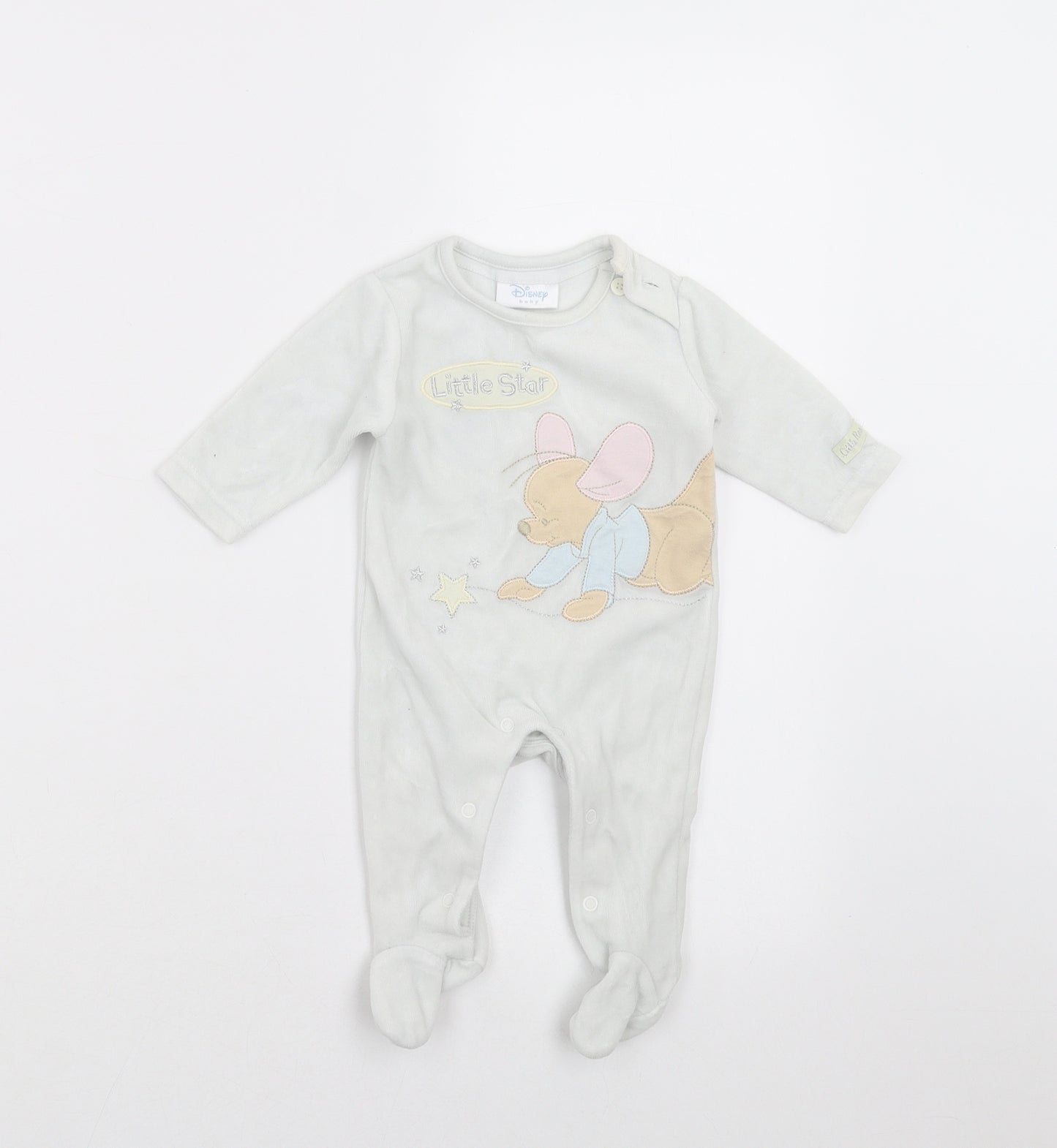 Disney Baby Baby Grey   Babygrow One-Piece Size 0-3 Months  - Winnie The Pooh