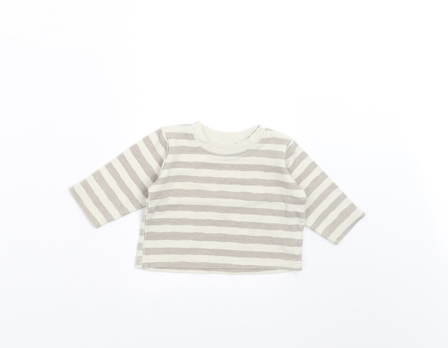 Earlydays Baby Grey Striped  Basic T-Shirt Size 0-3 Months