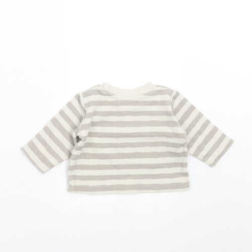 Earlydays Baby Grey Striped  Basic T-Shirt Size 0-3 Months