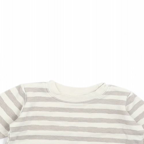 Earlydays Baby Grey Striped  Basic T-Shirt Size 0-3 Months