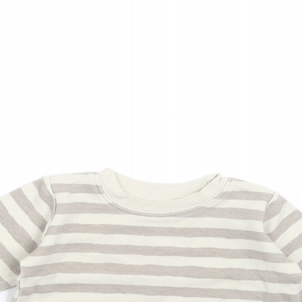 Earlydays Baby Grey Striped  Basic T-Shirt Size 0-3 Months
