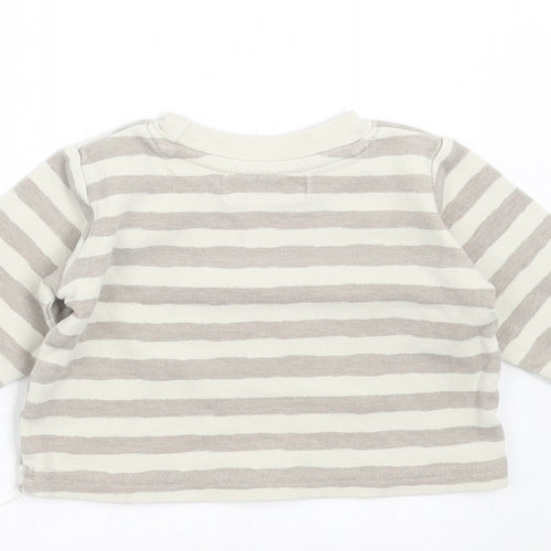 Earlydays Baby Grey Striped  Basic T-Shirt Size 0-3 Months