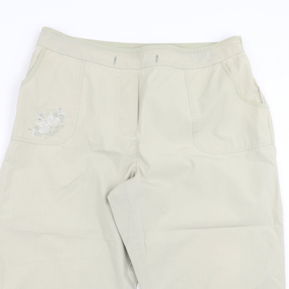 BM Womens Beige   Cropped Trousers Size 16 L20 in