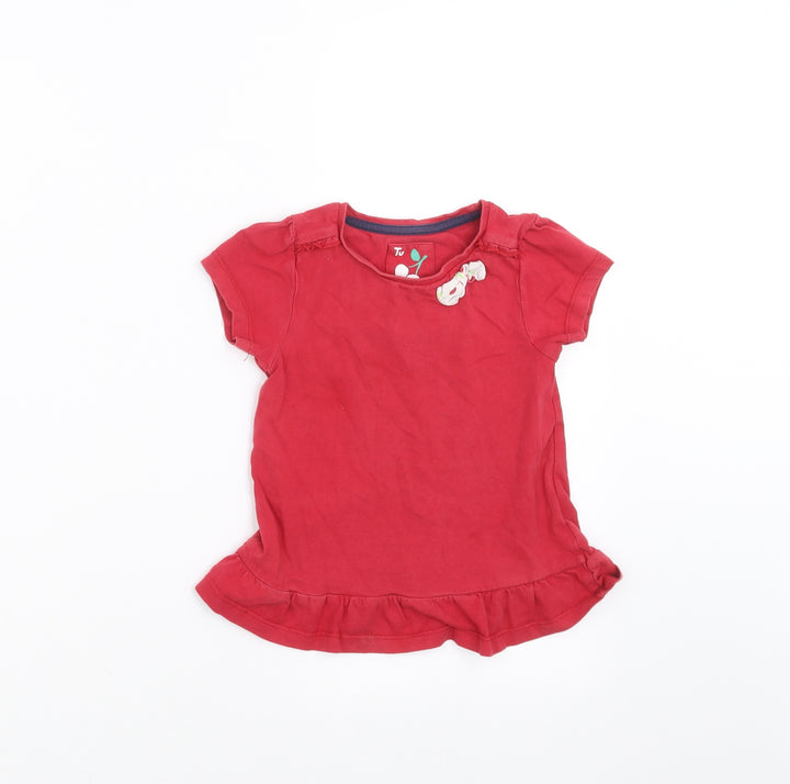 TU Girls Red   Basic T-Shirt Size 2-3 Years