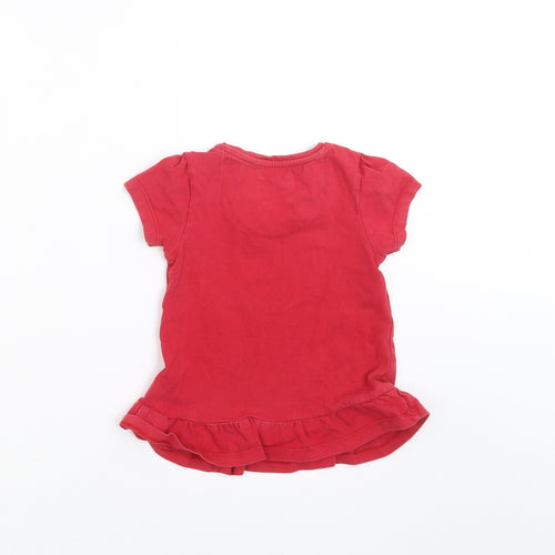 TU Girls Red   Basic T-Shirt Size 2-3 Years