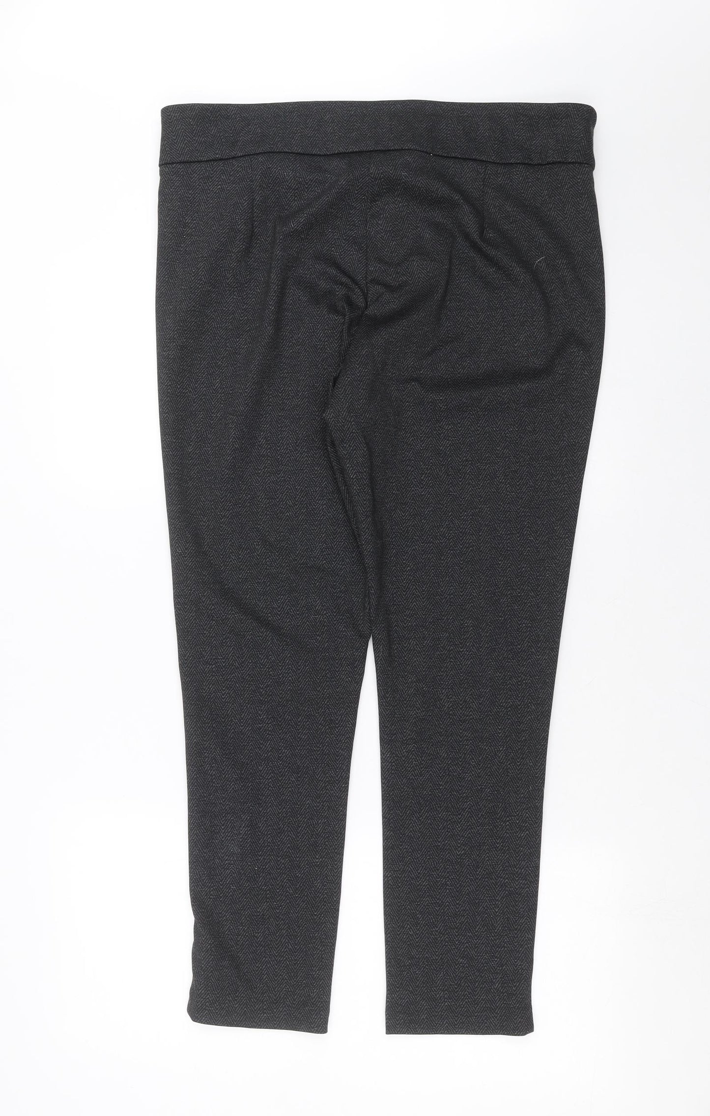 F&F Womens Grey Herringbone  Trousers  Size 16 L28 in