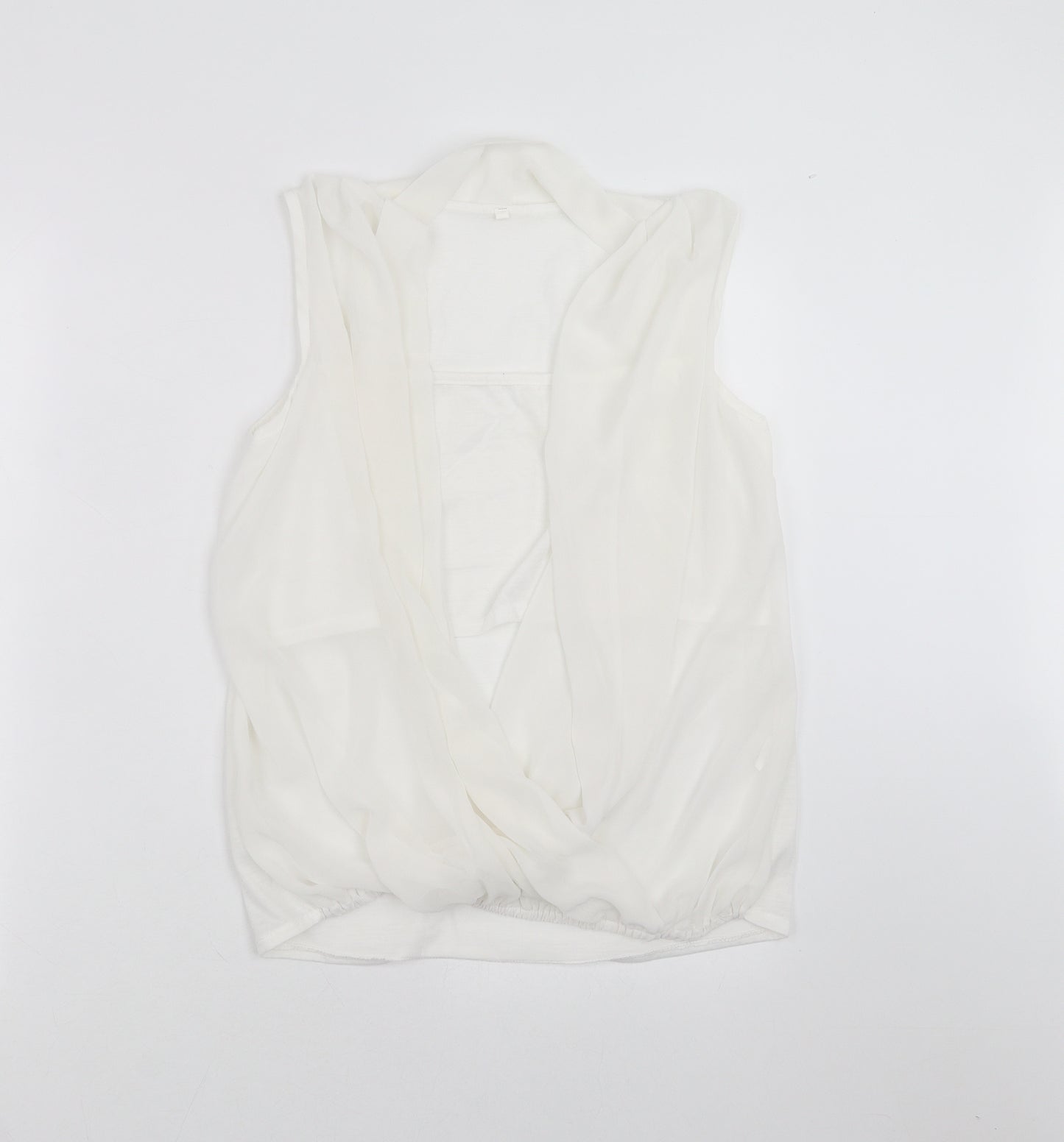 Preworn Womens White   Basic Blouse Size L