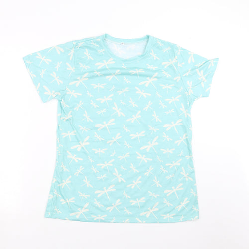 Preworn Womens Green   Basic T-Shirt Size L  - Dragon Fly