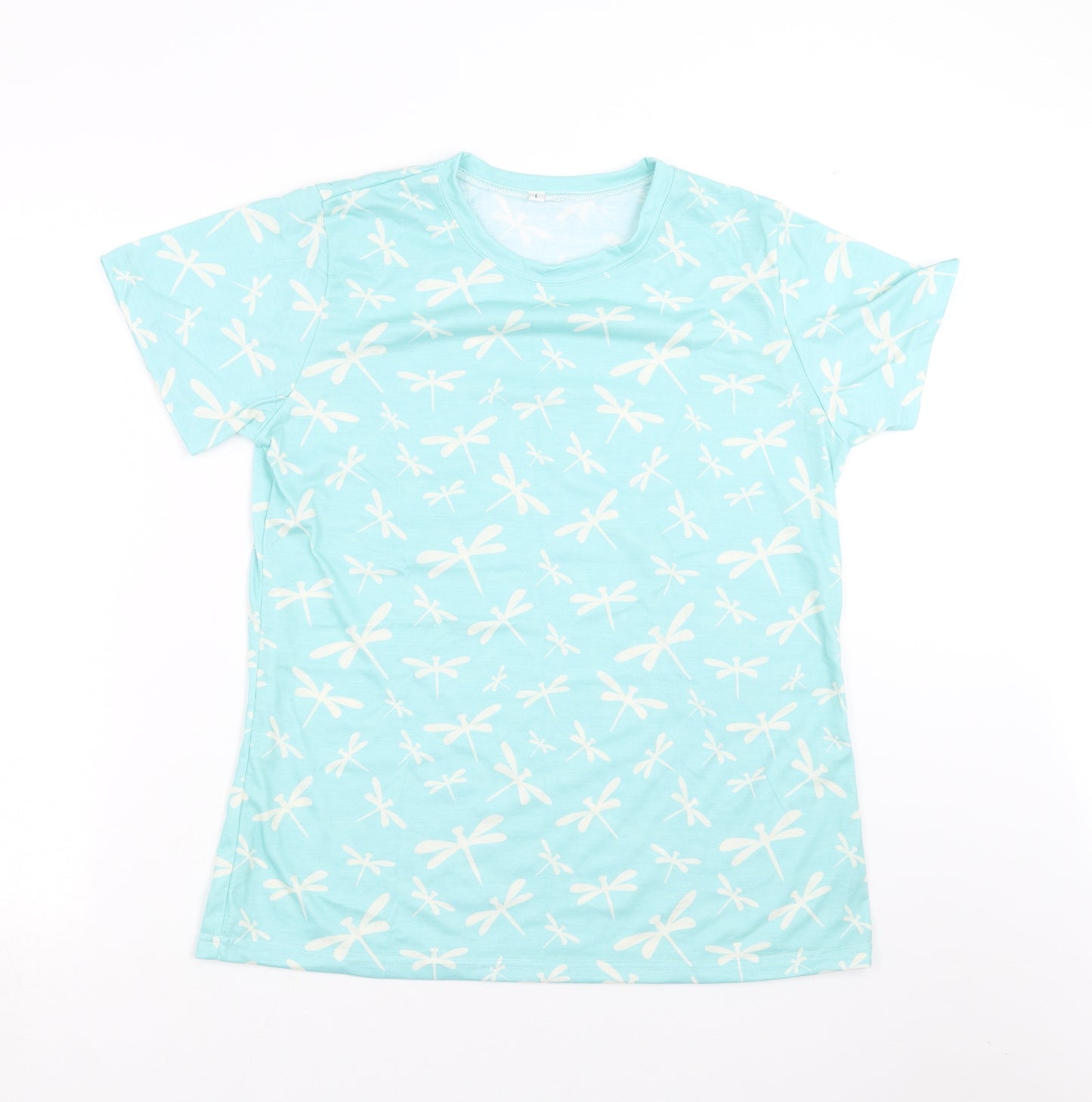 Preworn Womens Green   Basic T-Shirt Size L  - Dragon Fly