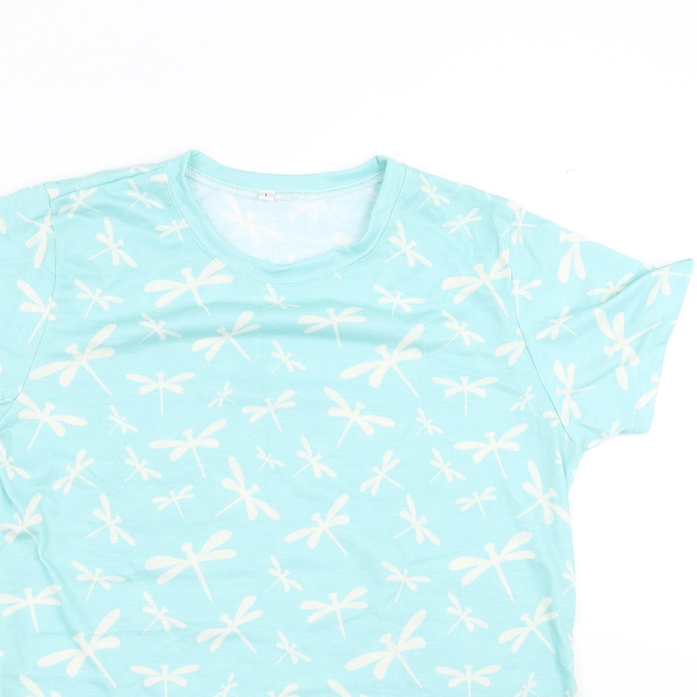 Preworn Womens Green   Basic T-Shirt Size L  - Dragon Fly