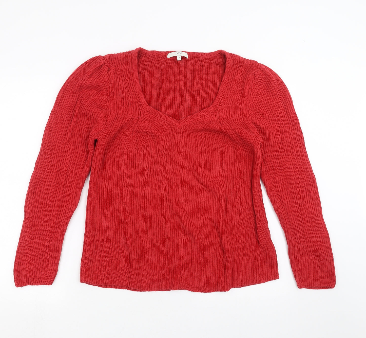 NEXT Womens Red  Knit Pullover Jumper Size 18