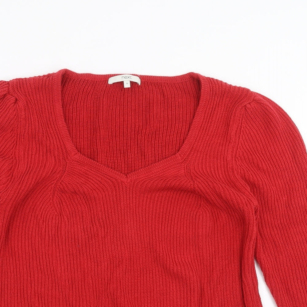 NEXT Womens Red  Knit Pullover Jumper Size 18