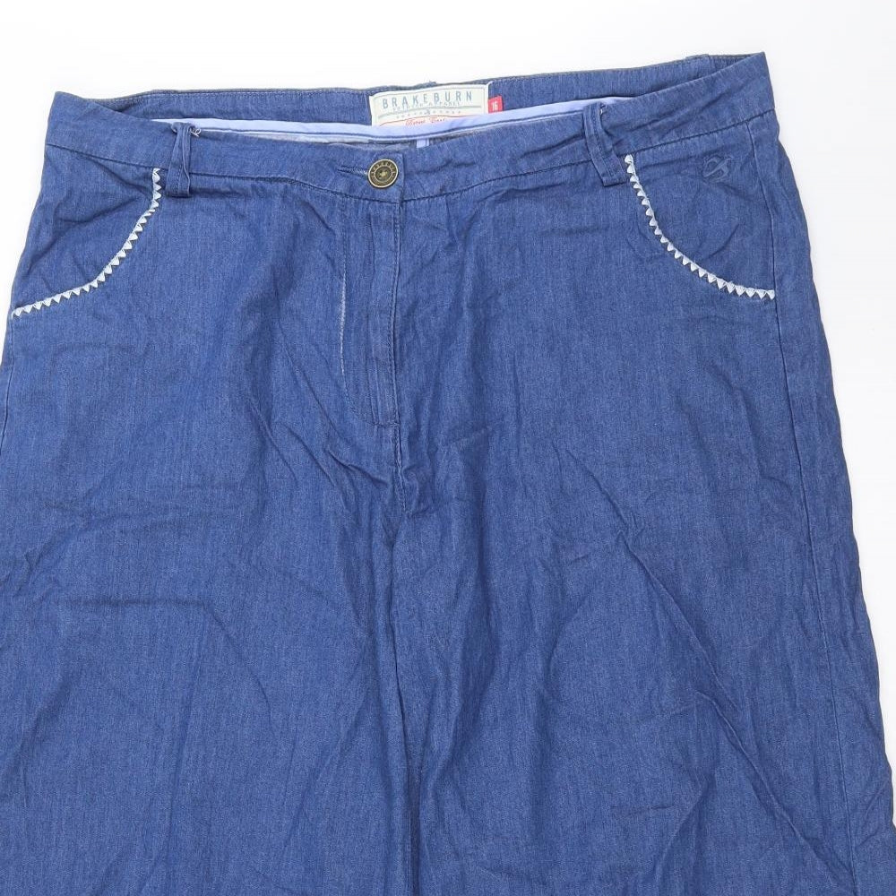 Brakeburn Womens Blue  Denim Cropped Jeans Size 16 L20 in