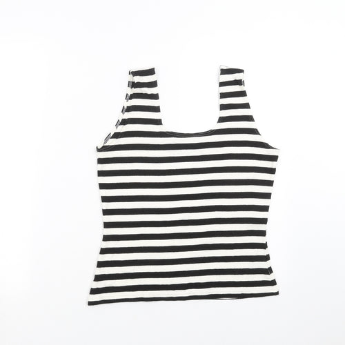 Wallis Womens Black Striped  Basic Tank Size 14