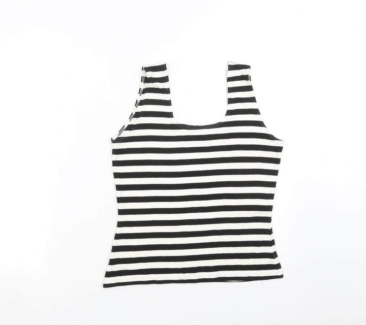 Wallis Womens Black Striped  Basic Tank Size 14